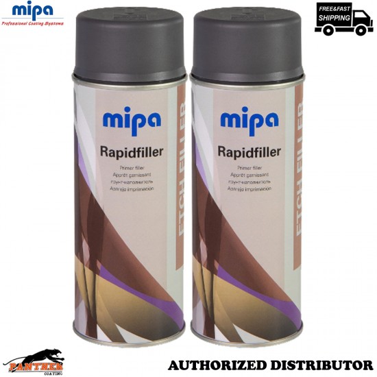 2X MIPA Rapid Filler Light Grey Etch Primer Spray 400ml Automotive Paint Primer