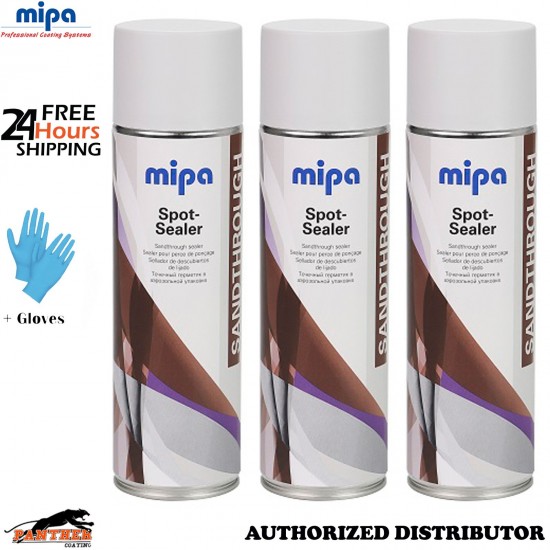 3X MIPA Spot Sealer Aerosol 500ml Clear Automotive Blend Out Sealer Spray+Gloves
