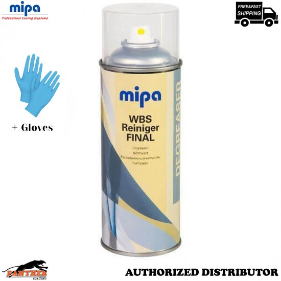 Mipa Water-Based Degreaser Aerosol 400ml Bodyshop Paint Prep Cleaner + Gloves