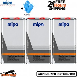 3X MIPA BC Stabilisierverdunnung 5L Basecoat Reducer Thinner 15L + Gloves