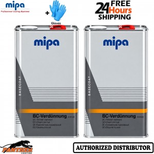 2X MIPA BC 5L Normal Basecoat Thinner Professional Bodyshop Reducer + Gloves