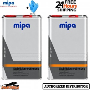 2X MIPA BC 5L Basecoat Stabiliser Professional Paint Thinner 10L + Gloves
