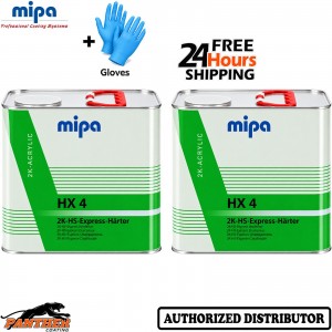 2X MIPA HX4 EXPRESS HS 2K HARDENER 2.5L FOR CX4 CLEARCOAT + Gloves