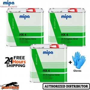 3X MIPA HX4 EXPRESS HS 2K HARDENER 2.5L FOR CX4 CLEARCOAT + Gloves