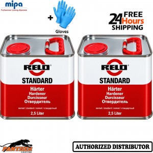 2x RELO BY MIPA RELOCRYL 2K STANDARD ACRYLIC HARDENER 2.5L + Gloves