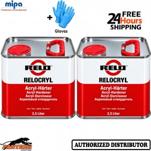 2x RELO BY MIPA 2K FAST ACRYLIC HARDENER 2.5L CAR LACQUER + Gloves