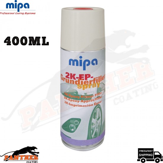 MIPA 2K EP- Spray BEIGE 2K Epoxy Primer Filler Grundierfiller400ml Inc Hardener