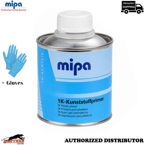 MIPA Automotive 1K Plastic Primer 250ml Plastic Adhesion Promoter + Gloves