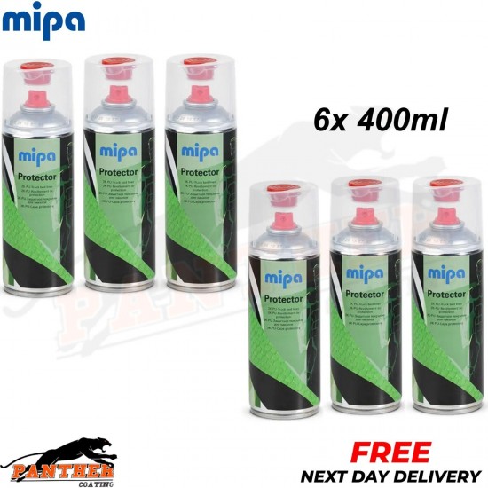 6x MIPA PROTECTOR 2K TOUGH TRUCK BED LINER raptor AEROSOL 400ML - BLACK