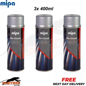 3x MIPA ALU-CHROME Spray Aerosol 400ml Corrosion and Heat Protection