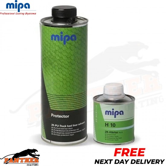 MIPA PROTECTOR TINTABLE BED LINER TOUGH COATING 1 BOTTLE KIT- WITH H10 HARDENER