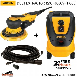 Mirka Deros 650CV Electric Sander 150mm + Dust Extractor 1230 L PC 230V + Hose