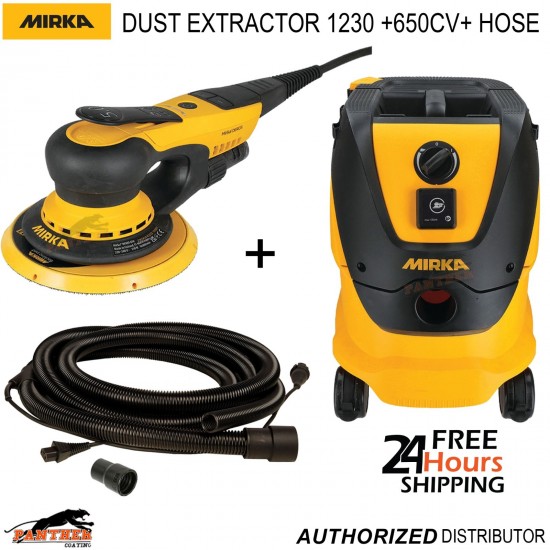 Mirka Deros 650CV Electric Sander 150mm + Dust Extractor 1230 L PC 230V + Hose