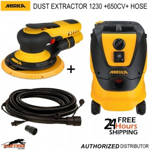 Mirka 650CV PROS DA Air Sander + 1230LPC Dust Extractor + Hose 230V
