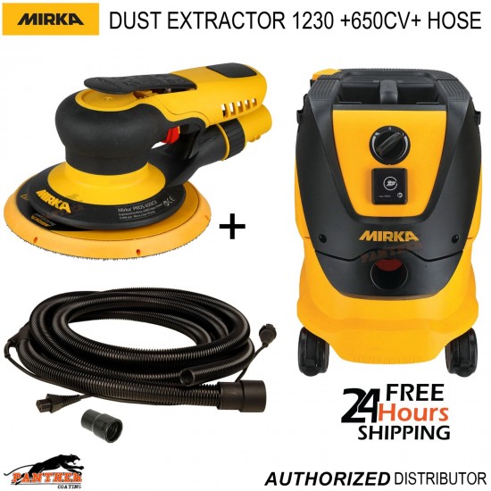 Mirka 650CV PROS DA Air Sander + 1230LPC Dust Extractor + Hose 230V