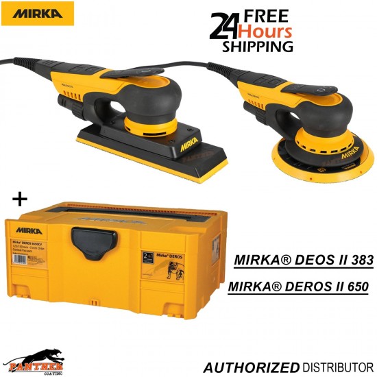 Mirka 230V Twin Set: DEROS II 650 150mm & DEOS II 383 70x198mm Pro Kit