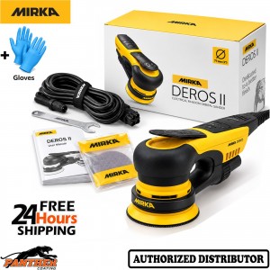 Mirka DEROS II 350 77mm Electric Orbital Sander 5mm Orbit + Gloves