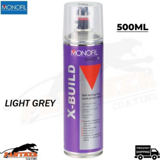 MONOFIL VARIO+ X BUILD SELF ETCH PRIMER FILLER LIGHT GREY SPRAY Aerosol 500ml