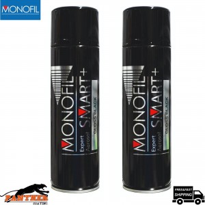 2X MONOFIL SMART+ 1K Expert SATIN BLACK FINISH PAINT ACRYLIC SPRAY Aerosol 500ml