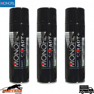 3X MONOFIL SMART+ 1K Expert SATIN BLACK FINISH PAINT ACRYLIC SPRAY Aerosol 500ml