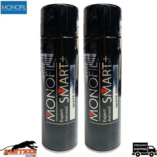 2 x MONOFIL SMART+ 1K EXPERT ACRYLIC WHITE PRIMER FILLER SPRAY Aerosol 500ml