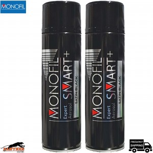 2x Monofil Satin Black Acrylic Spray Paint – Pack 500ml SMART+ 1K Aerosols
