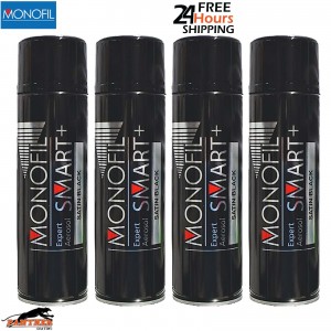 4x Monofil Satin Black Acrylic Spray Paint – Pack 500ml SMART+ 1K Aerosols