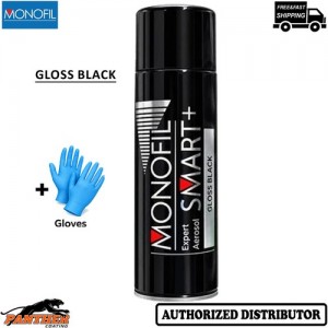 MONOFIL SMART+ Acrylic Gloss Black 500ml Car Spray Aerosol + Gloves