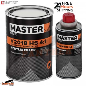 Master 2K Primer Kit Rapid Drying HS 4:1 - 4.5L Car Body Repair Paint Grey