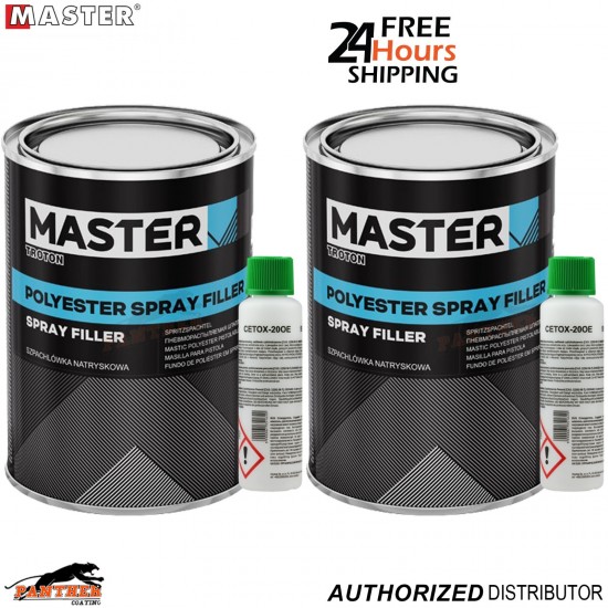 Twin Pack Master Spray Filler 1.2kg with Cetox Hardener 350E Auto Repair