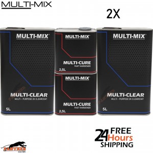2x Multi-Mix Multi Clear MS 2K Clearcoat Kit 7.5L – Fast Hardener Included