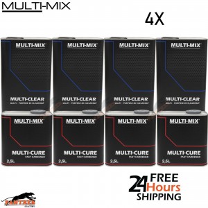 Multi-Mix MS 2K Clear Lacquer – 4 x 7.5L Kits – Automotive Clearcoat + Hardener