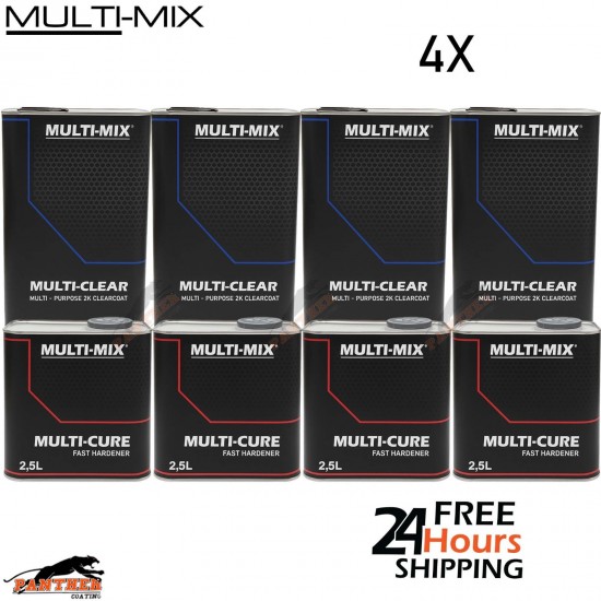 Multi-Mix MS 2K Clear Lacquer – 4 x 7.5L Kits – Automotive Clearcoat + Hardener