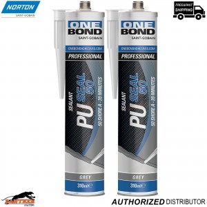 2x Norton OneBond 310ml PU Grey Seal 50 – Car Body Seam Adhesive Sealer