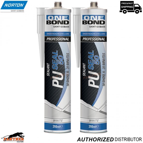 2x Norton OneBond Seal 50 PU Sealer 310ml White – Vehicle Body Repair