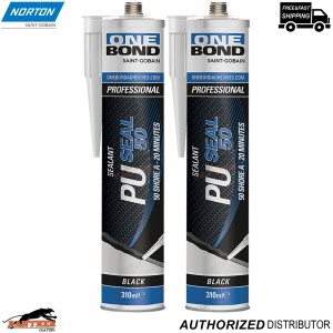 2x Norton OneBond PU 50 Black Sealer 310ml – Professional Auto Sealant