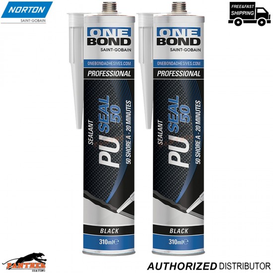 2x Norton OneBond PU 50 Black Sealer 310ml – Professional Auto Sealant