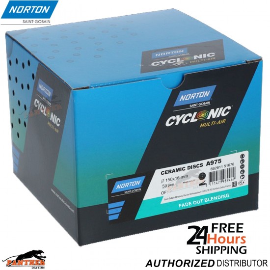 Norton Cyclonic A975 150x16mm Ceramic Multi-Air Fade Out Blending Discs