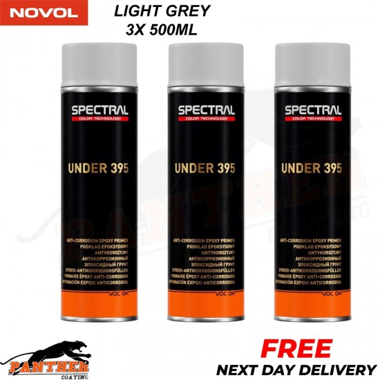 3x NOVOL SPECTRAL UNDER 395 EPOXY PRIMER AEROSOL 500ML - LIGHT GREY