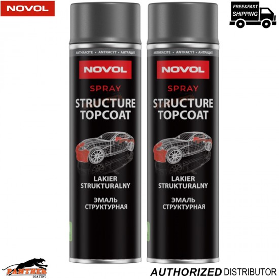 2x Novol Structure Bumper Paint 500ml Aerosol – Anthracite Grey Finish