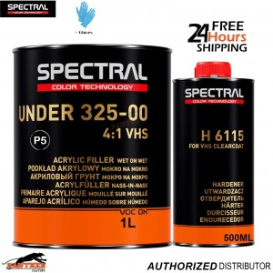 NOVOL SPECTRAL 325-00 2K Wet on Wet Primer + Hardener 1.5L P5 Black Kit + Gloves