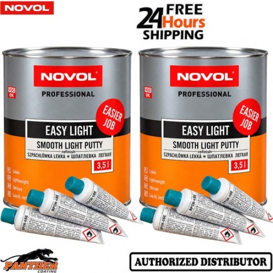 2X NOVOL Easy Light Body Filler 7L Professional Car Putty Model 90005
