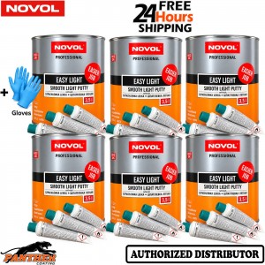 6X NOVOL Easy Light Body Filler 21L Professional Car Putty Kit + Gloves