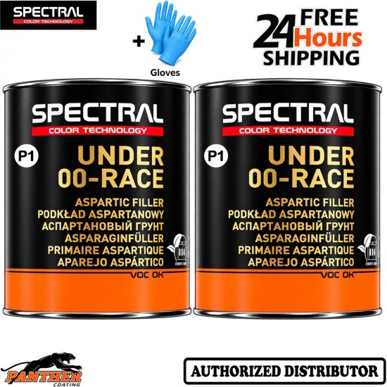 2x NOVOL SPECTRAL UNDER 00-RACE 2K Filler Primer P1 White 1L + Gloves