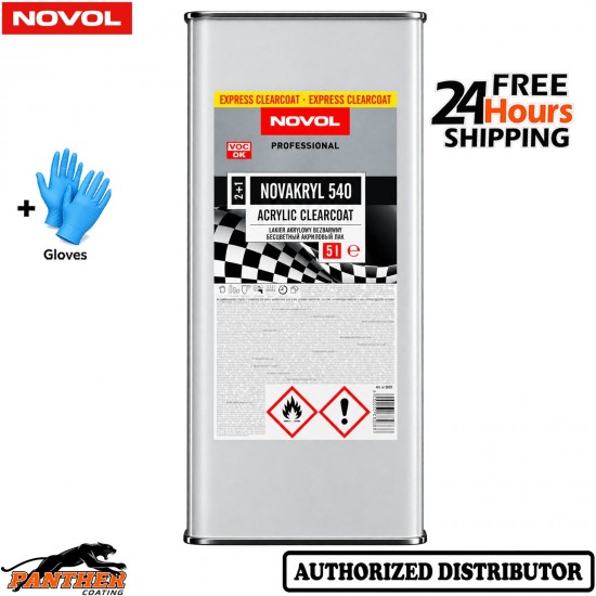 NOVOL NOVAKRYL 540 Express 5L Rapid Dry Car Lacquer SMART Repair + Gloves