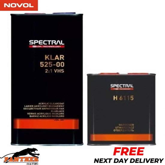 NOVOL SPECTRAL KLAR 525-00 VHS LACQUER + H6115 STANDARD HARDENER KIT 7.5LTR
