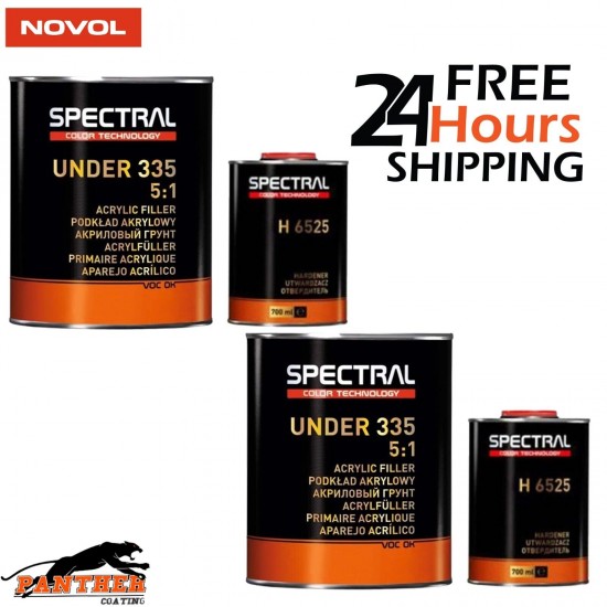 2x NOVOL SPECTRAL UNDER 335 5:1 ACRYLIC FILLER PRIMER & H6525 KIT 4.2L - P3 GREY