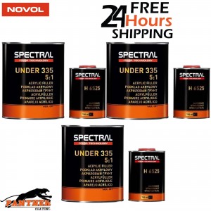 3x NOVOL SPECTRAL UNDER 335 5:1 ACRYLIC FILLER PRIMER & H6525 KIT 4.2L - P3 GREY