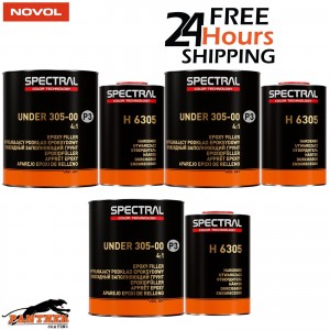 3 x Novol Spectral UNDER 305-00 P3 GREY EPOXY FILLER with H 6305 3.5L KIT