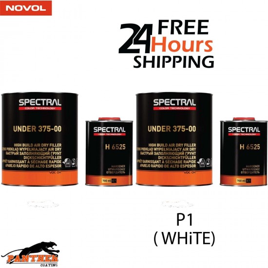 2 x SPECTRAL UNDER 375-00 P1 WHITE 3.5LT KIT - AIR DRY HIGH BUILD PRIMER